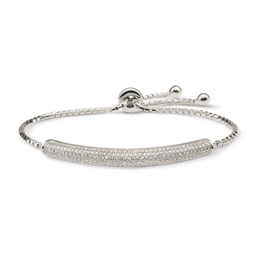 Fashionably Silver Essentials Rhodium Plated Adjustable Bracelet-